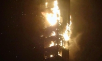 فيديو: حريق يلتهم أحد الفنادق في مدينة دبي بالقرب من برج خليفة